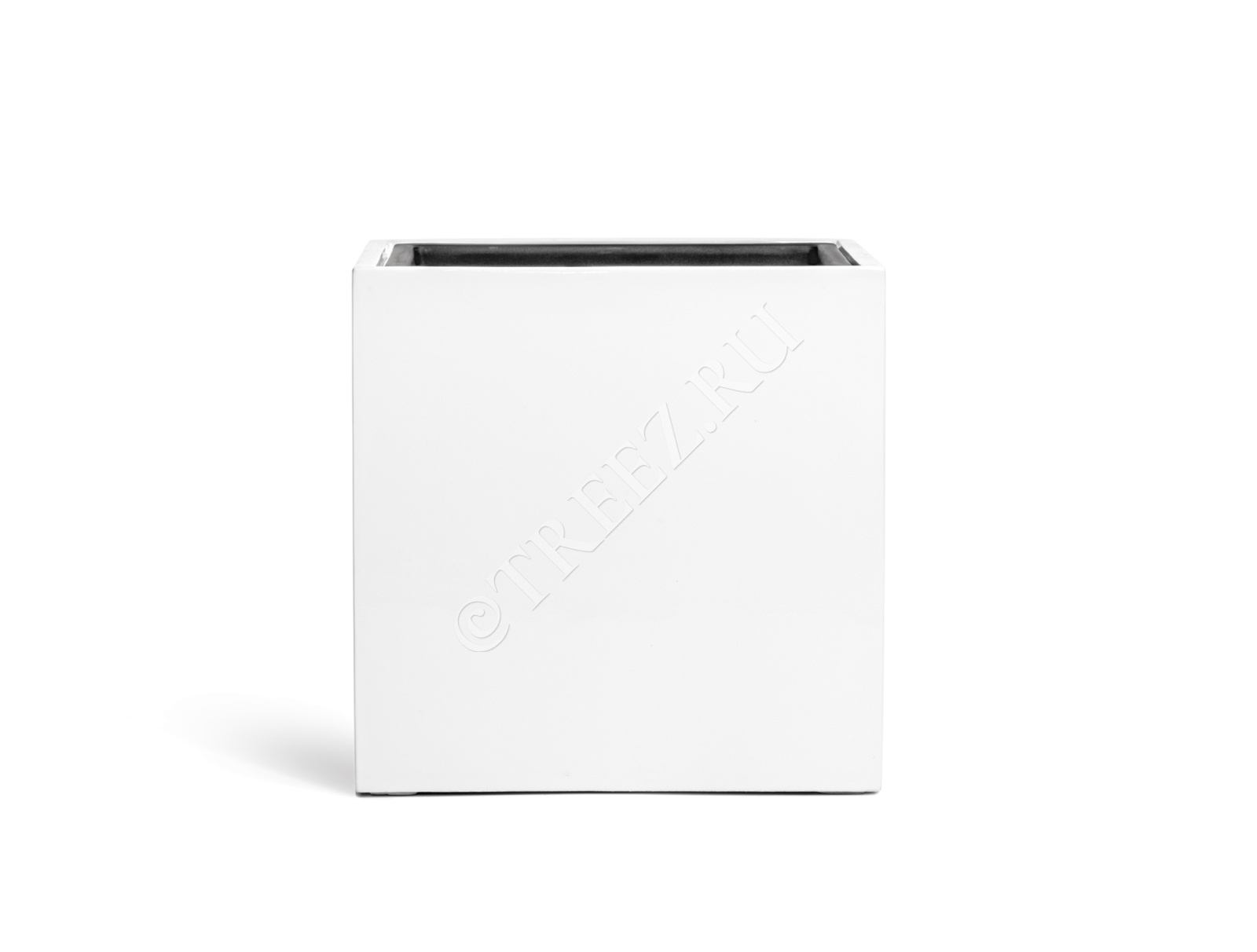 41.3320-05-033-WH-30 Кашпо  Effectory - серия Gloss - Куб - Белый глянцевый лак Цветочная коллекция  - Вид №7