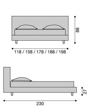 Gervasoni Односпальная кровать с мягким изголовьем Beds sun-id-1510012 - Вид №3