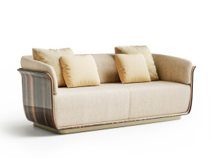 2-местный диван из ткани и дерева