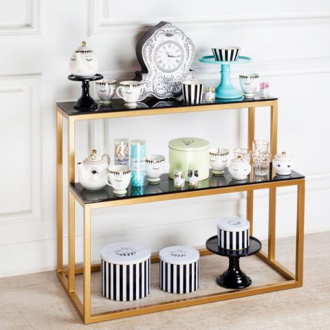 Консоль черная с белой мраморной столешницей FOR MISS  263966 Черный  - Вид №12