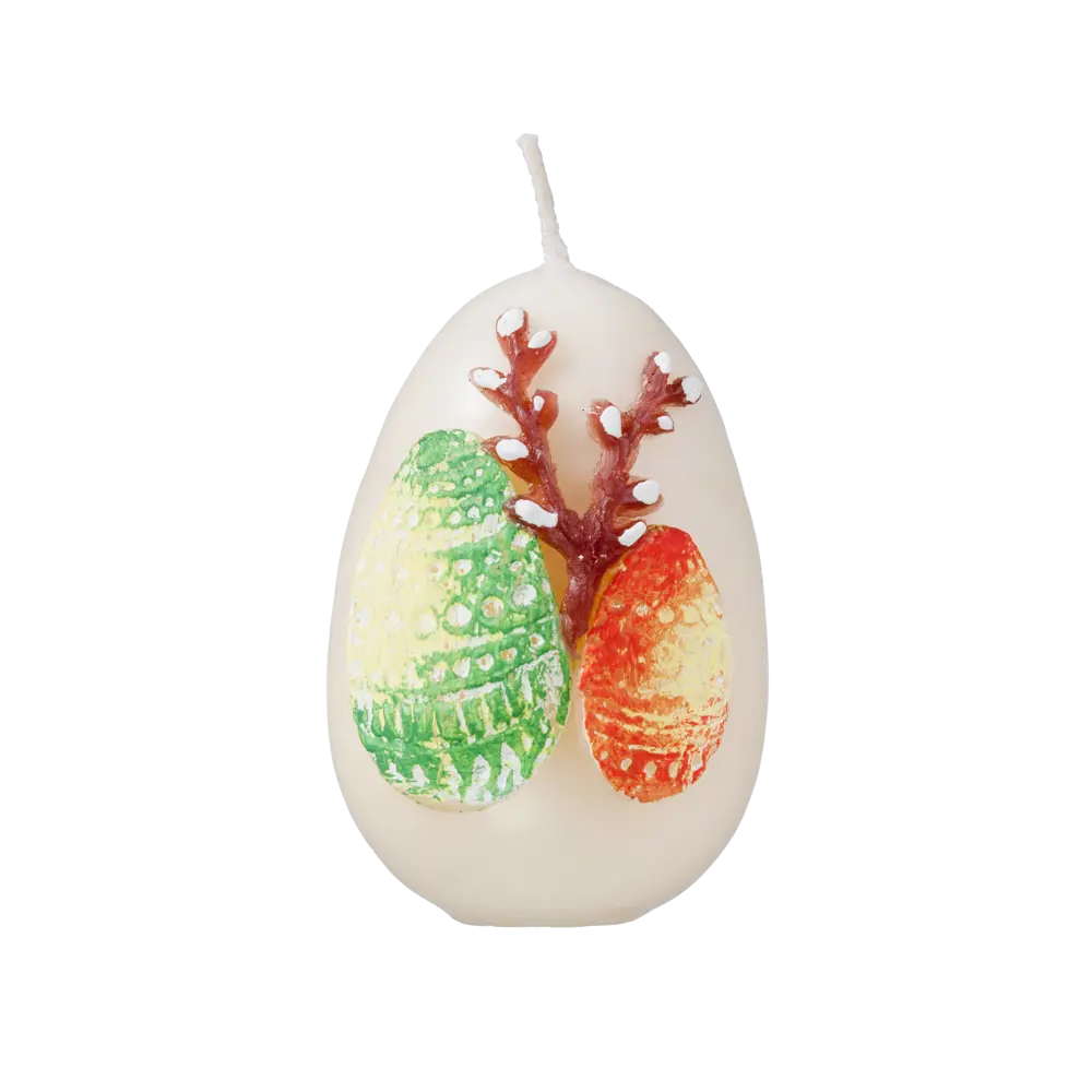 Свеча Яйцо пасхальное с аппликацией верба цвет в ассортименте 9 см Santreyd STLM-2118439