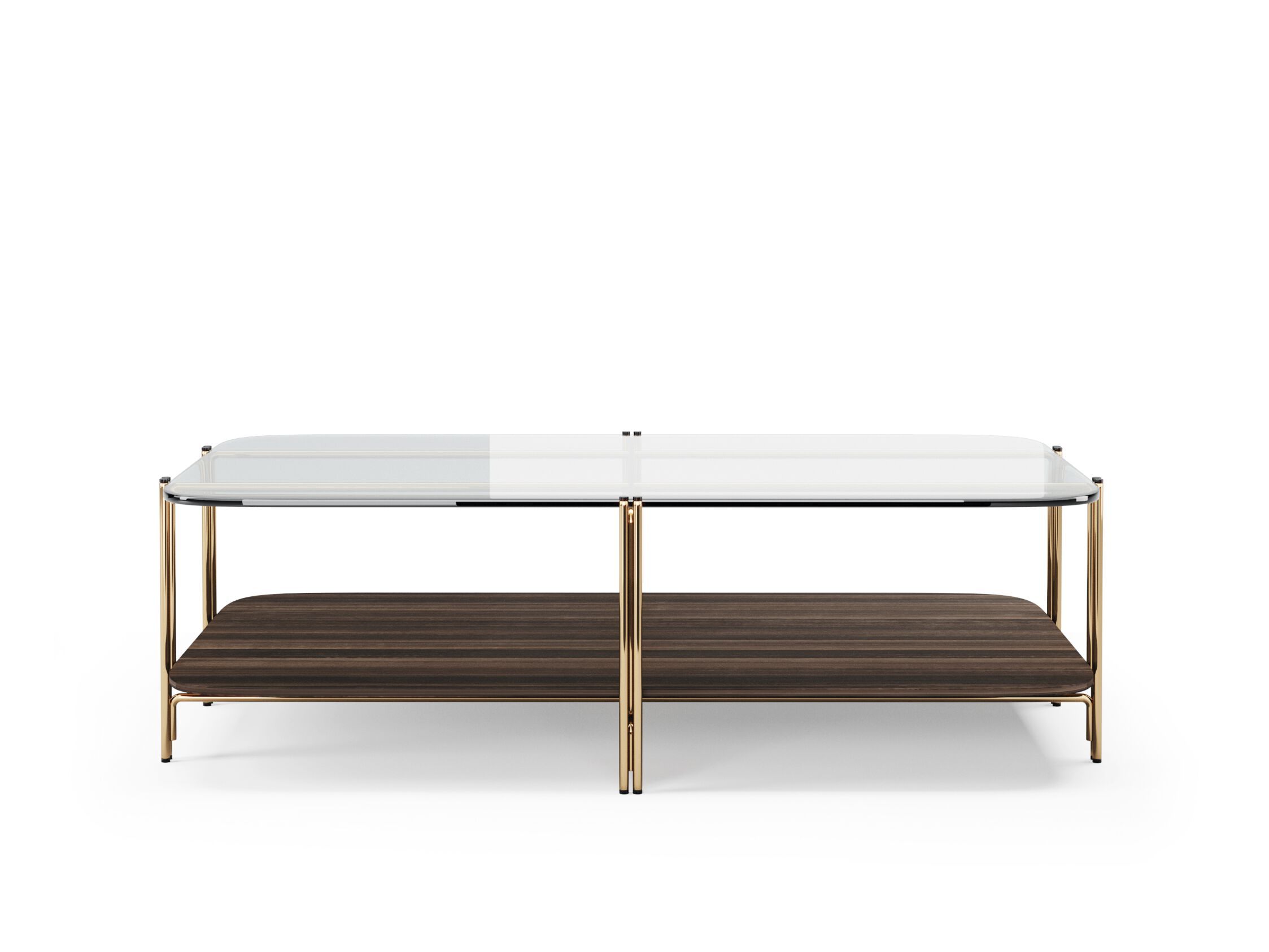 Прямоугольный журнальный столик из дерева и стекла PRADDY Natur ARCH-00071279