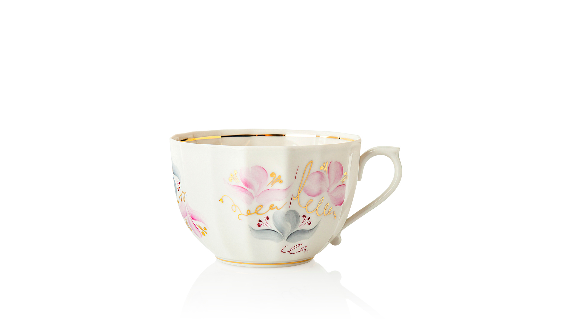 10621585 Промыслы Вербилок Чайная пара "Кузнецовская" "Весенний Версаль" Фарфор, Керамика  - Вид №1