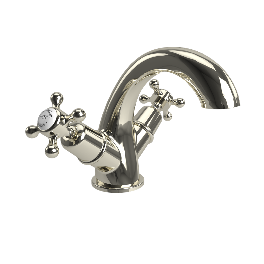 Burlington Claremont Смеситель для раковины Claremont Mono Четверть оборота с черным акцентом в Chrome CL45-QT BLA  - Вид №3