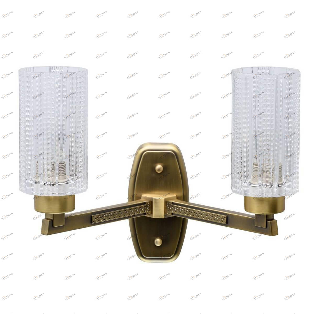 Бра со стеклянным плафоном на 2 лампы латунь "Альгеро" 285021502 MW-LIGHT АЛЬГЕРО 00-3931539 Белый;золото 