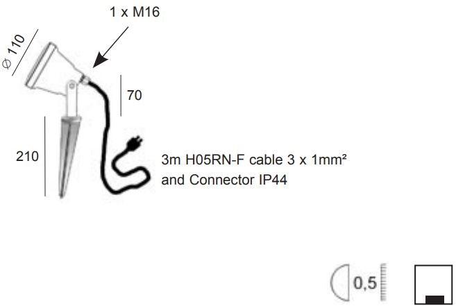 BEL-LIGHTING Регулируемый алюминиевый проектор для улицы  239a.gz  - Вид №2