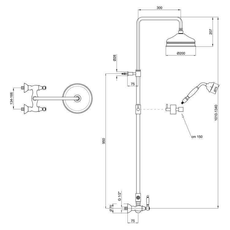 DO760405015 Душевая система Webert Dorian - Вид №1