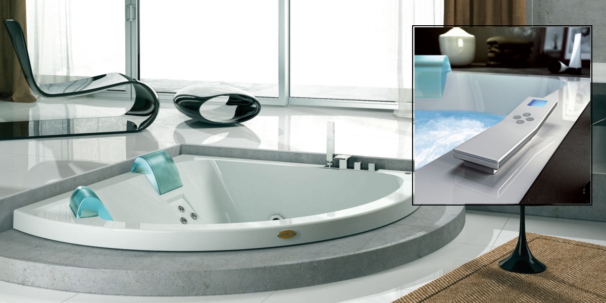 Ванна с гидромассажем "HYDRO FRIENDLY" Aquasoul Corner 155 встроенная 9443-703 Jacuzzi 9443703 - Вид №1