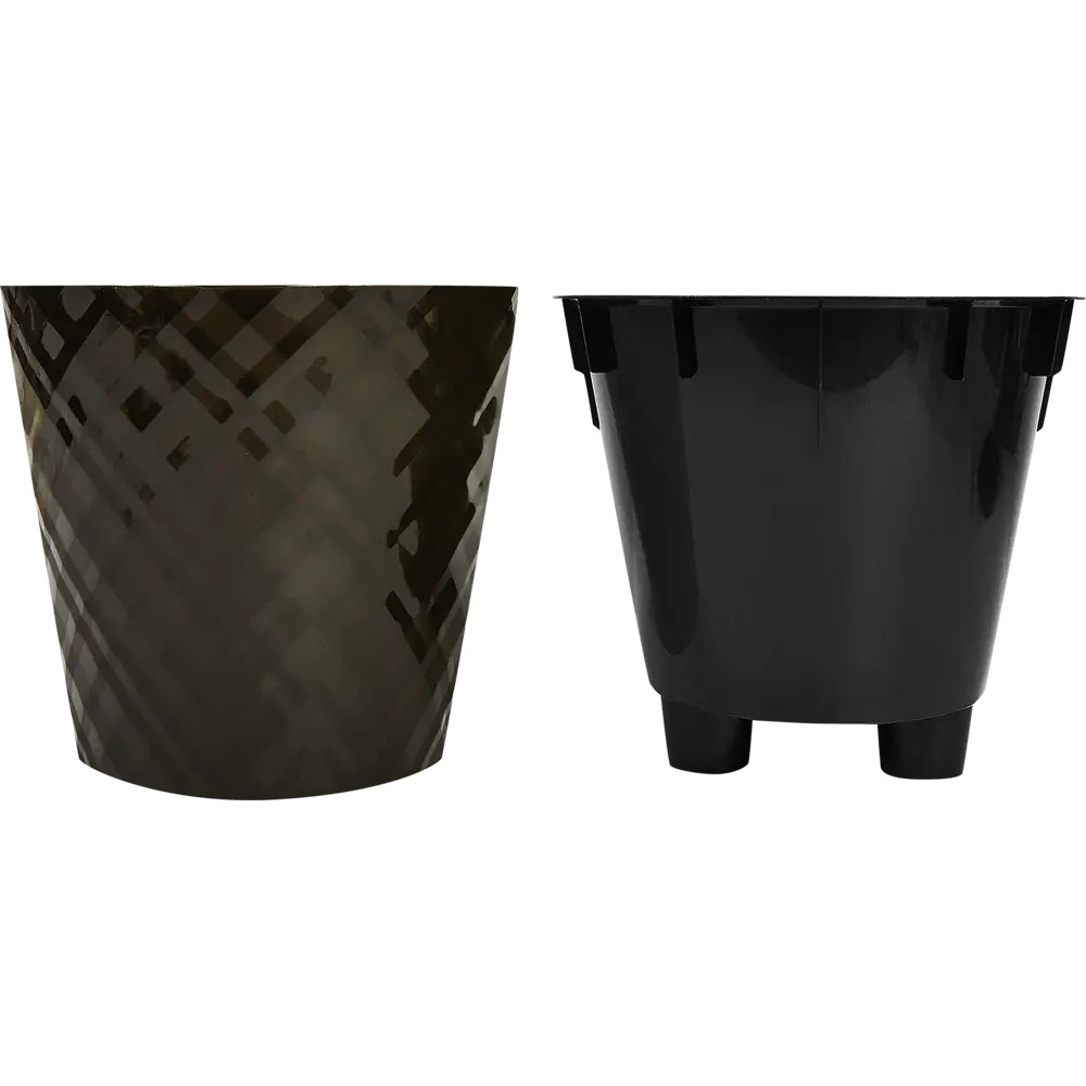 Горшок цветочный Ingreen Manhattan ø16 h14.5 см v1.6 л пластик коричневый STLM-2117091 - Вид №1