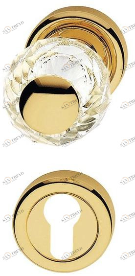 LINEA CALI' Дверная ручка из хромированной латуни с кристаллами swarovski® с замком Veronica sun-id-1381200