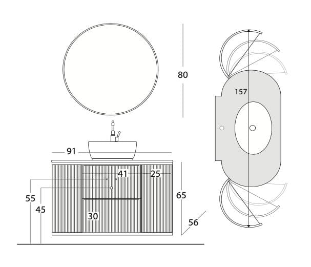 Умывальник с ящиками и дверцами Gaia Mobili Contemporary ARCH-00124991 - Вид №8