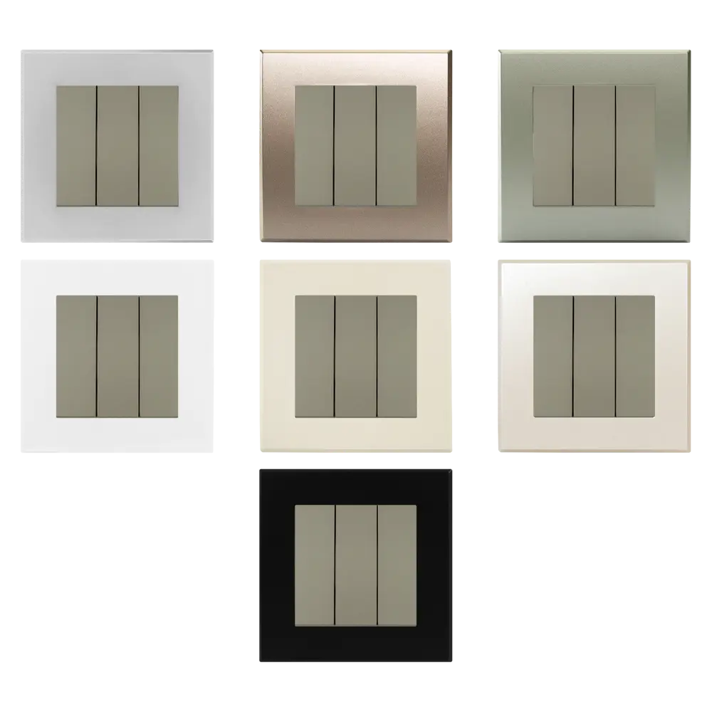 Выключатель встраиваемый Lexman Виктория 3 клавиши, цвет шампань матовый STLM-2165198 - Вид №1