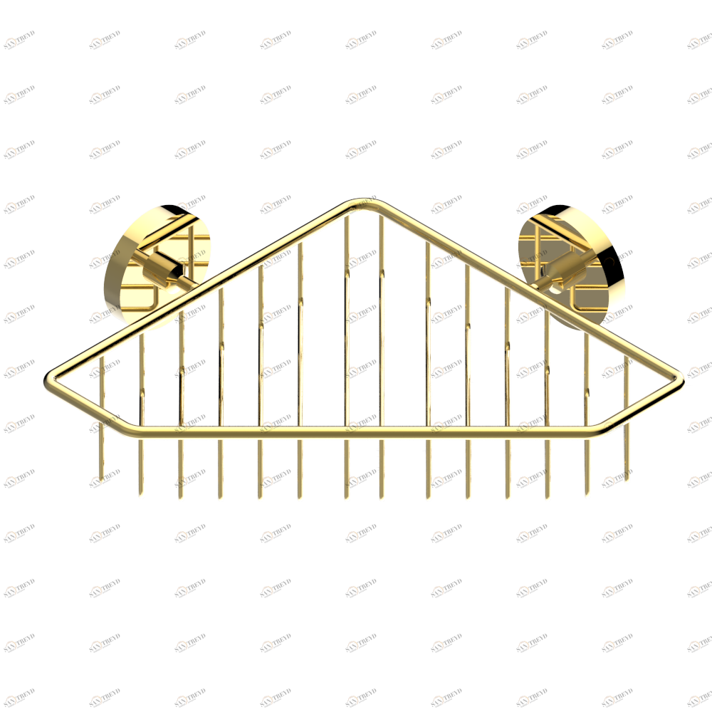 A33-3623 Мыльница-сетка большая угловая с фланцами 200 x 200 мм Thg-paris Bambou с чёрным хрусталём Покрытие PVD золотистый цвет A33-3623 CAT.F