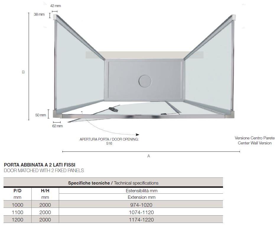 TAMANACO Душевая кабина в центре с распашной дверцей sun-id-1488386 - Вид №1