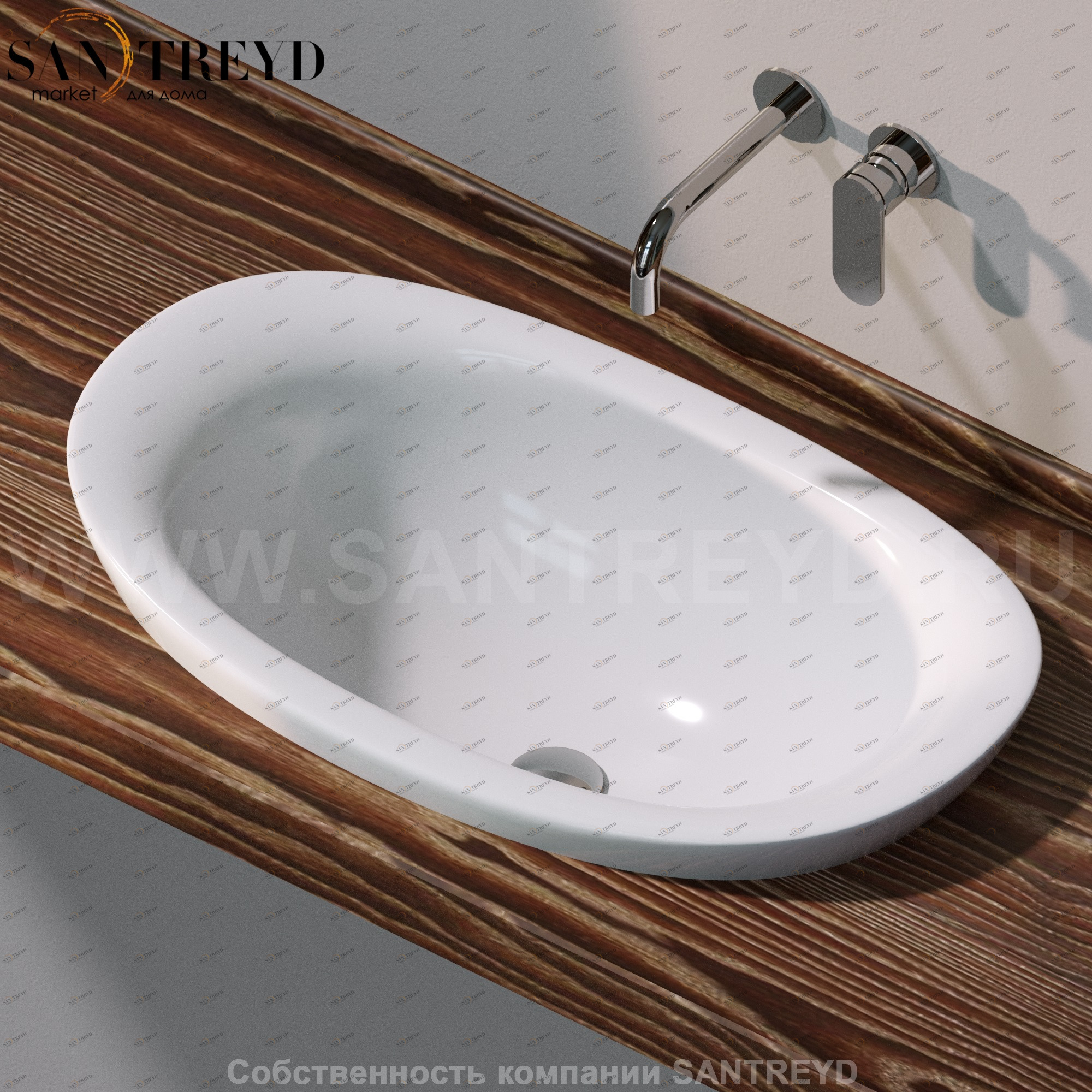 IO42759016 Накладная раковина под столешницу  овальная Ceramica Flaminia IO e SI