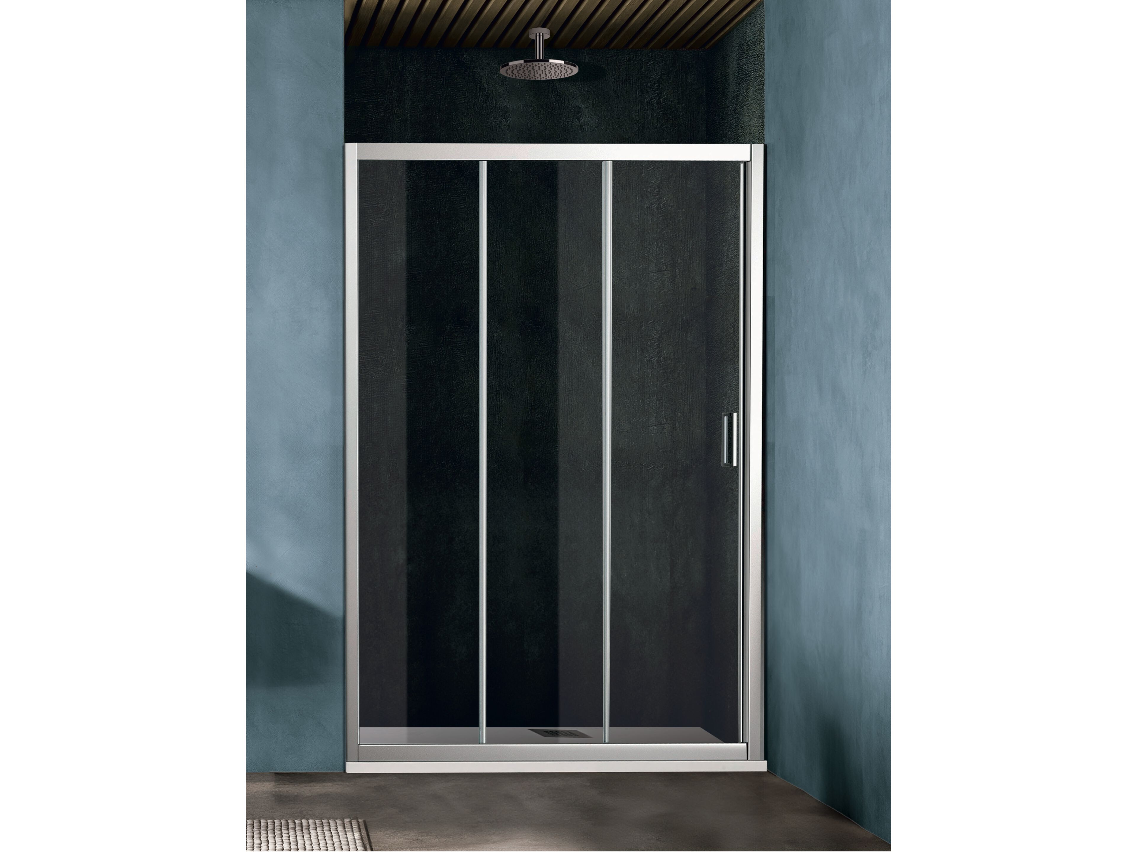 Хрустальная ниша душевая кабина с раздвижной дверью Metidea платина ARCH-00108805 - Вид №1