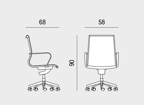 Тканевый операционный офисный стул с колесами на насесте Viganò Omega ARCH-00066612 - Вид №4