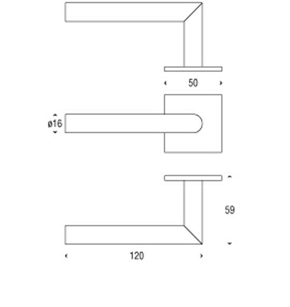 FROST Ручка рычажная KUBE 1053 » матовая. Нержавеющая сталь Матовый A1053BS  - Вид №2