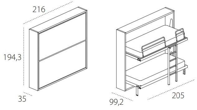 Двухъярусная кровать из выдвижного меламина Kali Santreyd sun-id-1371928 - Вид №8