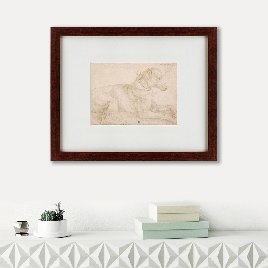 Литография на тонированной бумаге 42х52 см A Dog Resting, 1520 КАРТИНЫ В КВАРТИРУ  135635 Белый;коричневый;разноцветный  - Вид №1