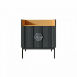 Тумба высокая деревянная 71х64 см серая Alto Yellow BRAGIN DESIGN LIVING 00-3862459 Желтый;серый