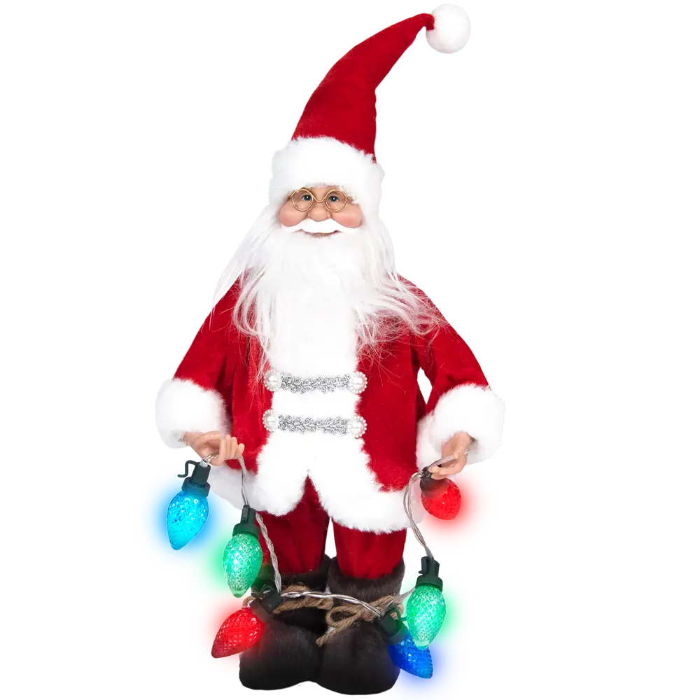 89381617 Электрогирлянда - фигура Дед Мороз для дома 6 ламп 40 см красно-белый STLM-1325517 Santreyd  - Вид №2