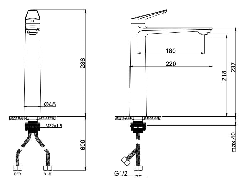 Однорычажный высокий смеситель для раковины Lablù большой ARCH-00087320 - Вид №3