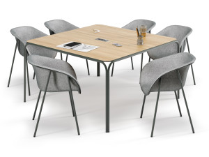 Квадратный стол для совещаний с системой кабельной втулки