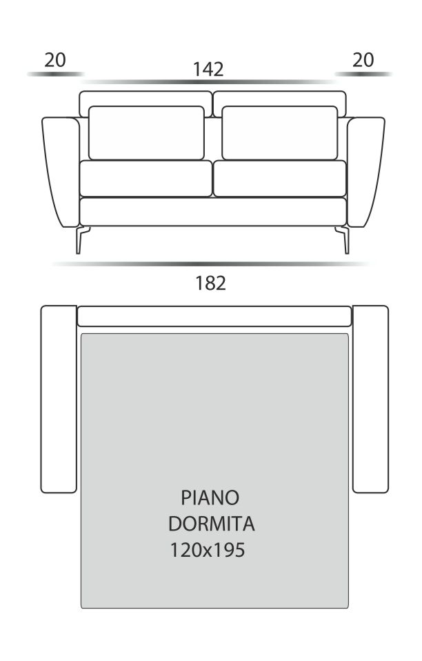 Диваны Divano 2 Posti Maxi Spaziorelaxitalia  Brando Letto Brando Letto Divano 2 Posti Maxi - Вид №9