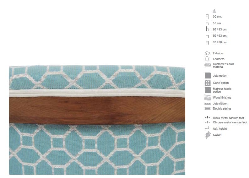 Офисное кресло с регулируемой высотой из джута с подлокотниками CREARTE COLLECTIONS Girona Essence ARCH-00105516 - Вид №10