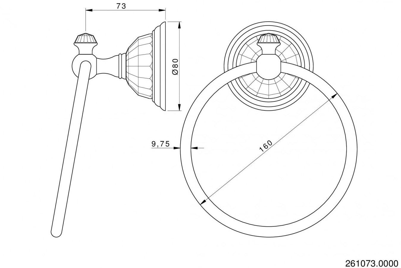 Bronces Mestre Держатель кольца для полотенца Boutique 261073.0000.50 - Вид №1