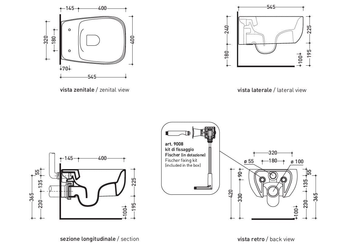 Керамический подвесной туалет Ceramica Flaminia Fluo ARCH-00091780 - Вид №6