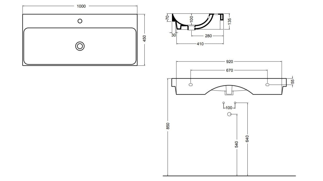 Керамическая прямоугольная раковина Axa Prisma Sink Bowl Normal ARCH-00036326 - Вид №10