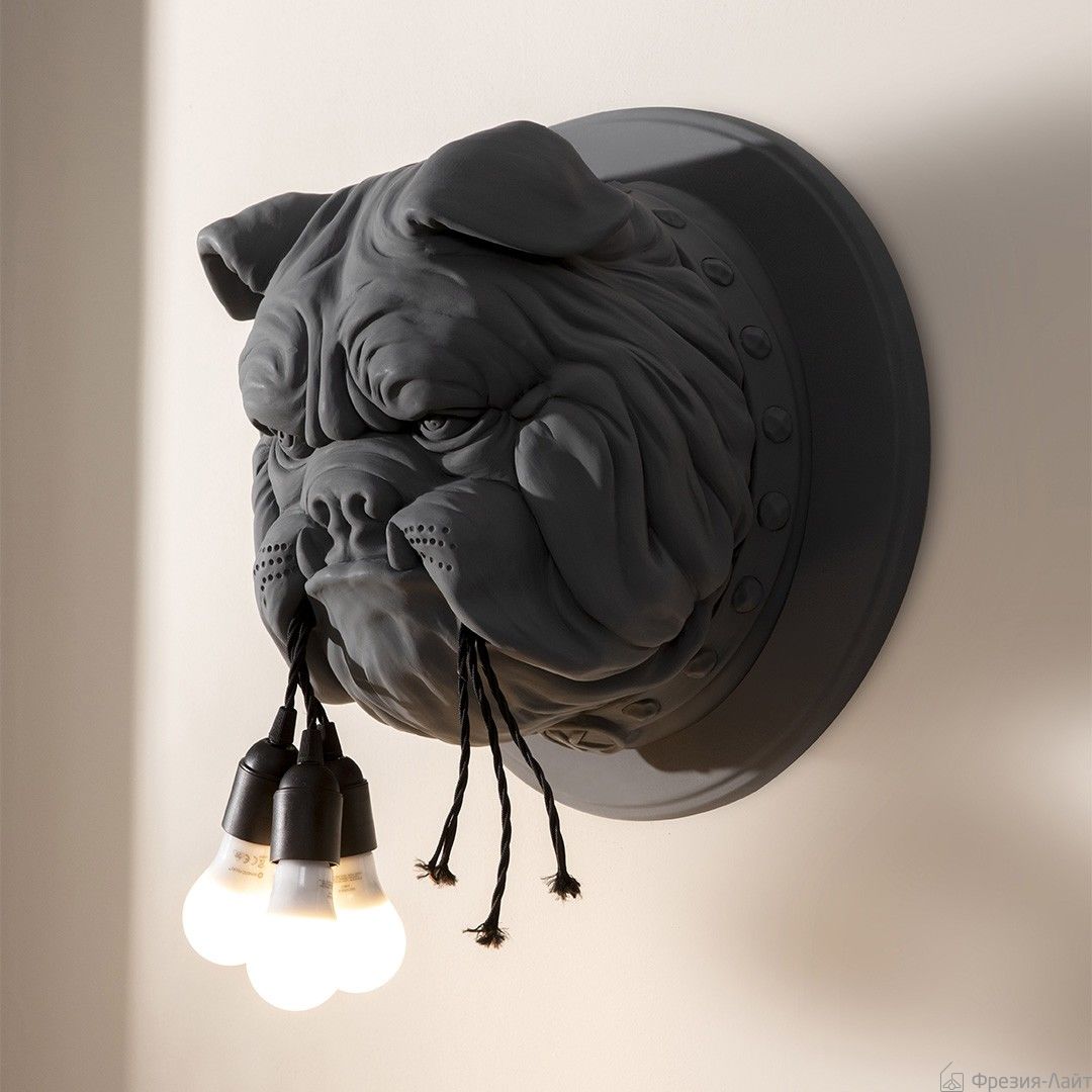 Karman AP191 BB INT AMSTERDAM настенный светильник бульдог серый матовый 118700