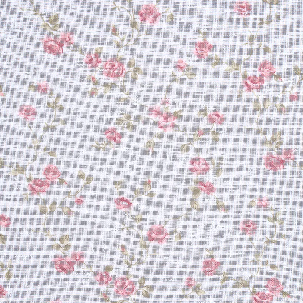 Тюль «Цветы» 1 п/м 280 см лён цвет красный ТОРГОВЫЙ ДОМ ТЕКСТИЛЬ STLM-2110031 - Вид №1