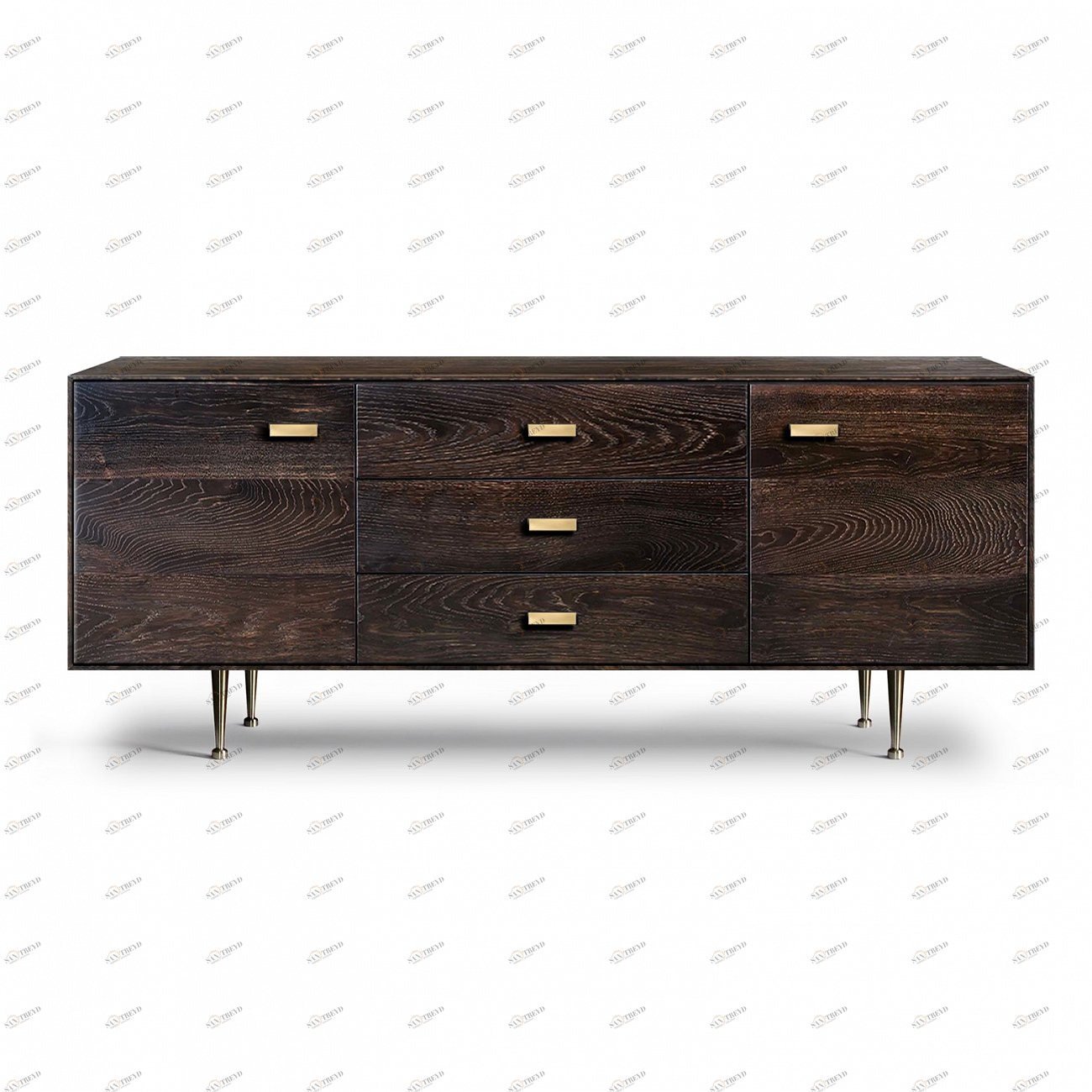 Тумба длинная с 3 ящиками ясень кофейный Bullwood ACWD BULLWOOD 00-3981911 Коричневый 