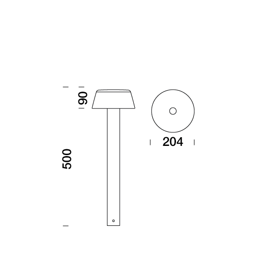 2042216 Мобильный светильник Platek FONT paletto  FONT h. 500 mm - 12 LED 3000K 360° diffuse  - Вид №10