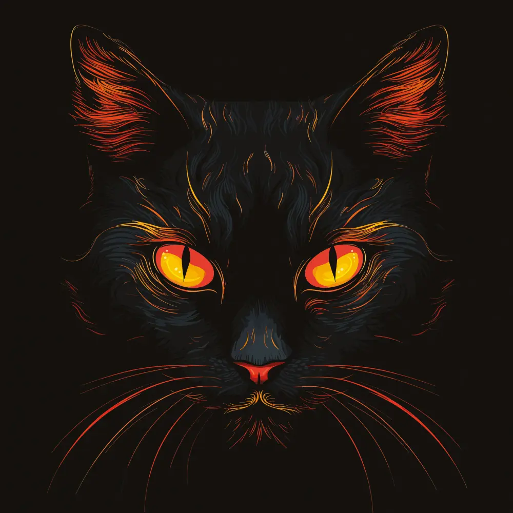 Картина на стекле Postermarket Черный кот 30x30 см 88734200 STLM-2178268 