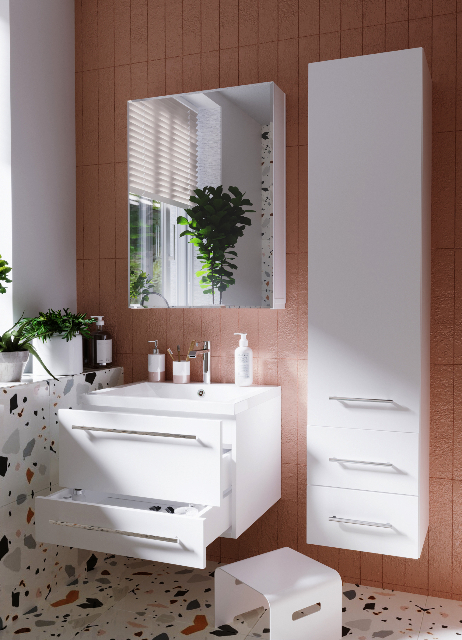 У23256 Шкаф - Пенал Соната 35П, 1д, 2я, Белый глянец 1 Marka Соната  - Вид №7