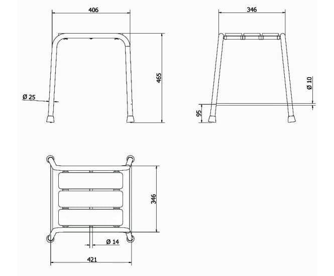 Стул для ванной комнаты с порошковым покрытием Thermomat SGB ARCH-00094825 - Вид №1