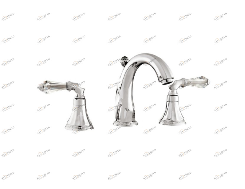 058601.F00.50 Раковина с тремя отверстиями и кристаллами Swarovski Яркий хром Mestre Adriatica