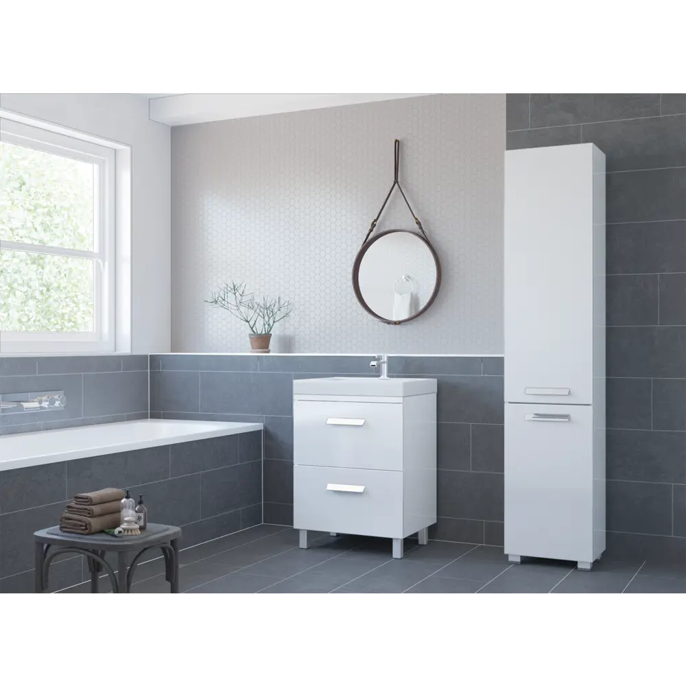 Тумба под раковину напольная Hilton 70 см цвет белый VIGO STLM-2019328 - Вид №4