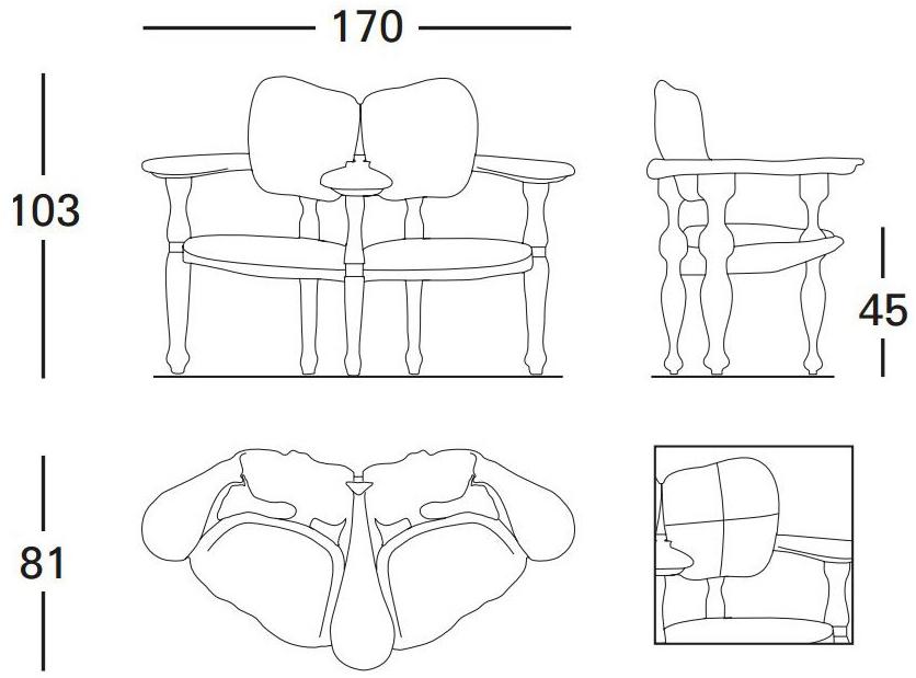 BD Barcelona Design Скамья из массива дерева со спинкой Batlló sun-id-1350483 - Вид №3