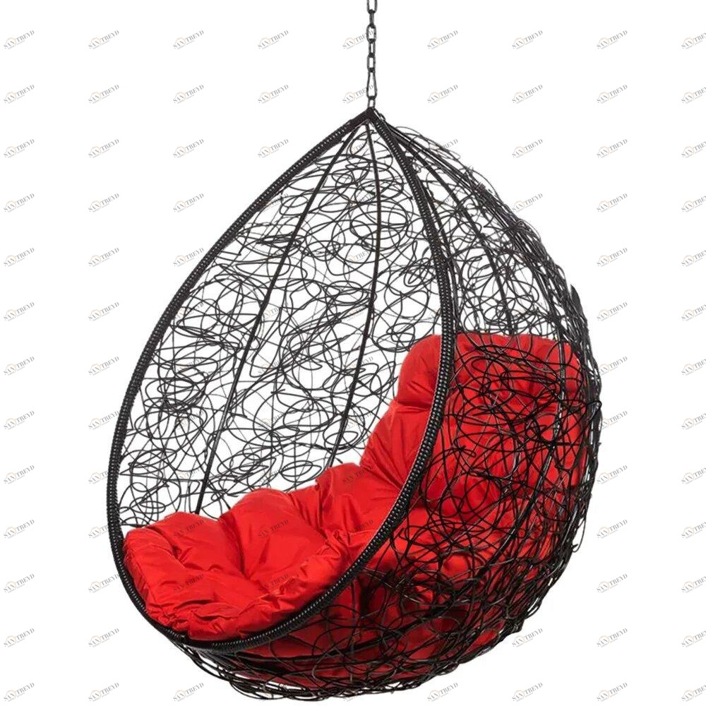 Подвесное кресло в виде капли черное с красной подушкой Tropica Black BS BIGARDEN  00-3974092 Черный 