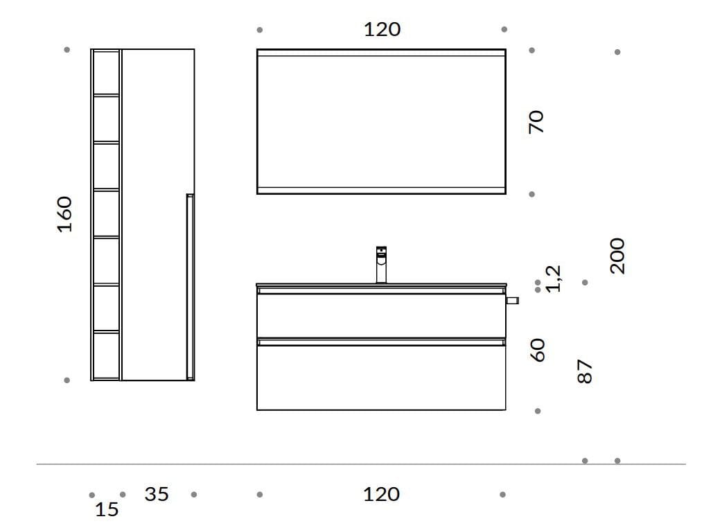 Одноместный подвесной умывальник с ящиками Gruppo Geromin Change ARCH-00063338 - Вид №1