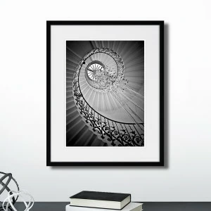 Картина черно-белая 52х42 см Spiral Staircase КАРТИНЫ В КВАРТИРУ  00-3894695 Серый