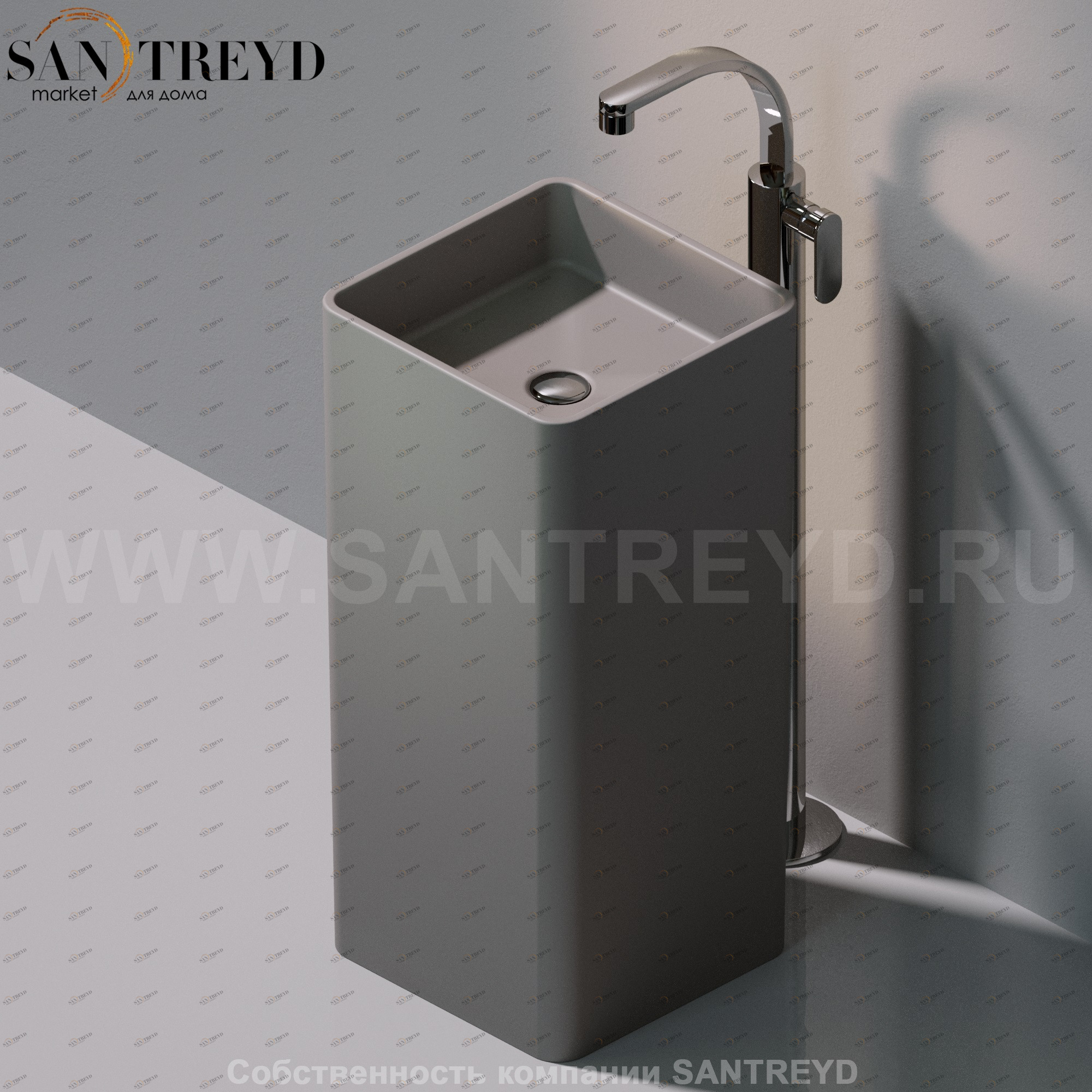 MW40C1019 Напольная раковина стоящая квадратная Ceramica Flaminia Mono