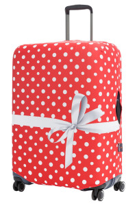 ECO Горошек с бантиком XL Чехол для чемодана большой Fancy Armor ECO