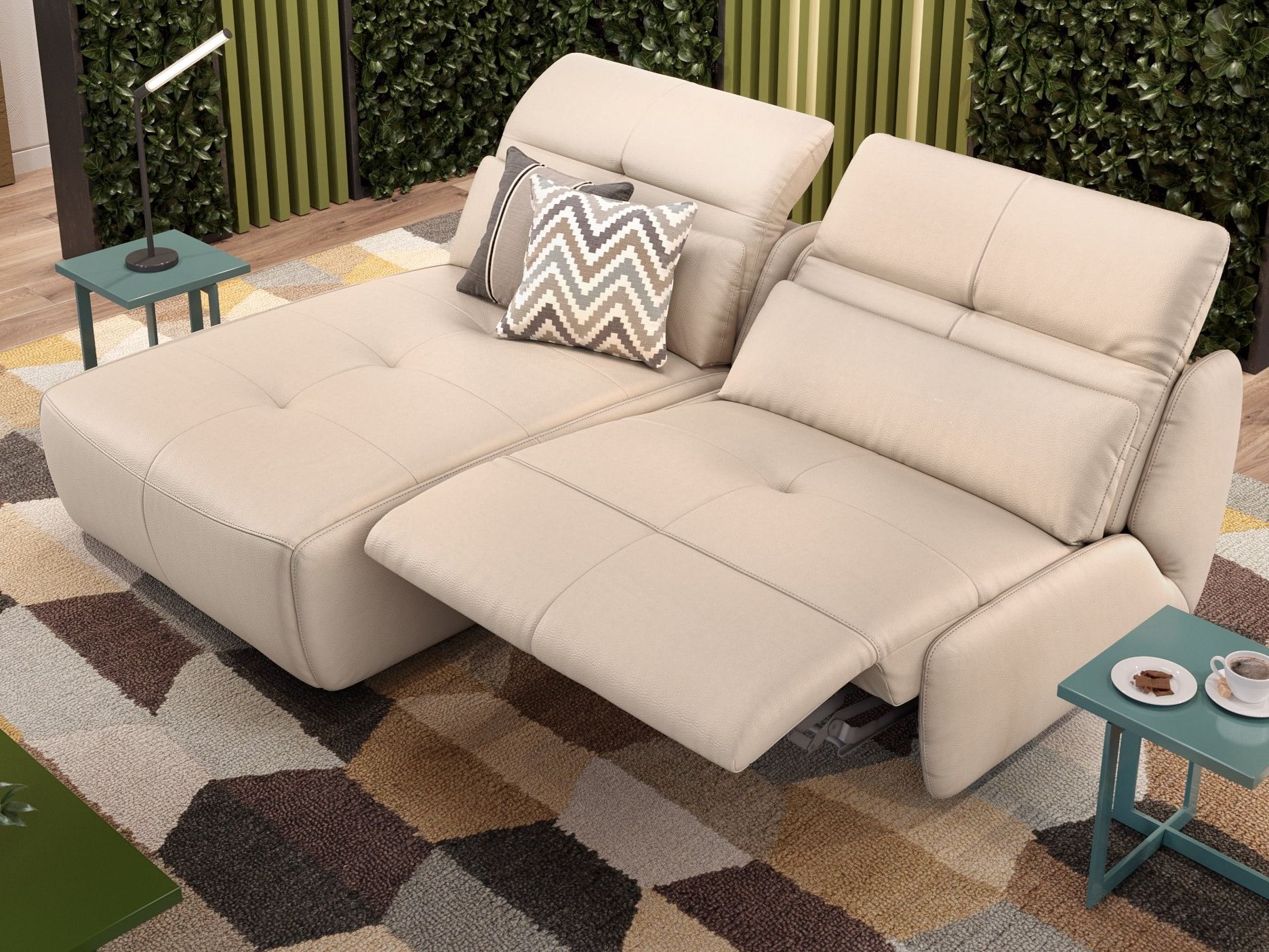 Кожаный диван с полуостровом Sofanella Modica ARCH-00048763 - Вид №2