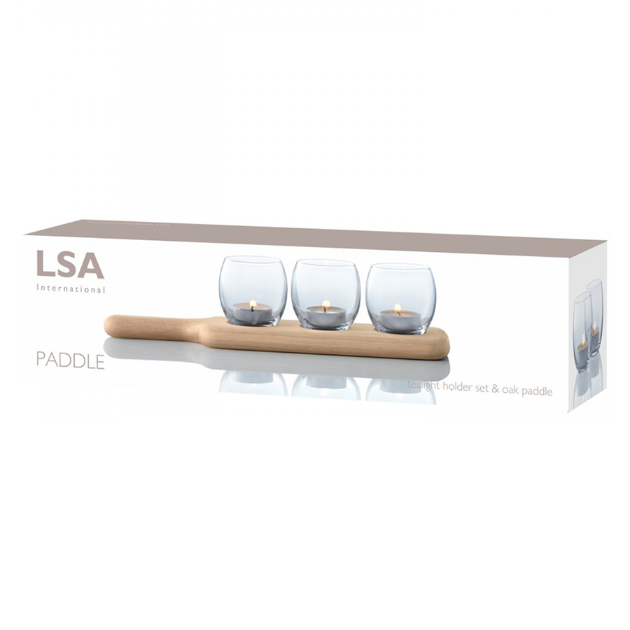 G1116-06-301 Набор из 3 подсвечников на подставке paddle, 34 см LSA International  - Вид №3